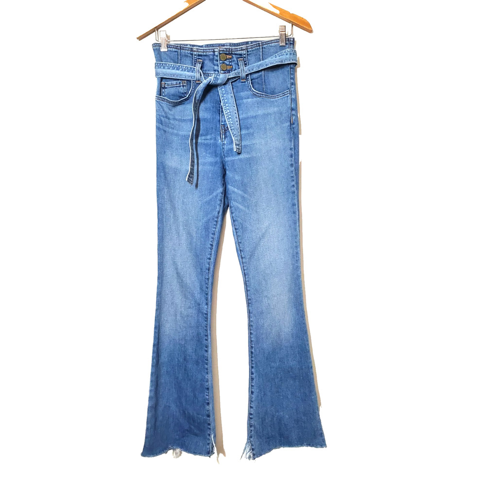 Ramy Brook 25 Womens Jeans‎ Bootcut Medium Wash Flare Belted Paperbag Waist